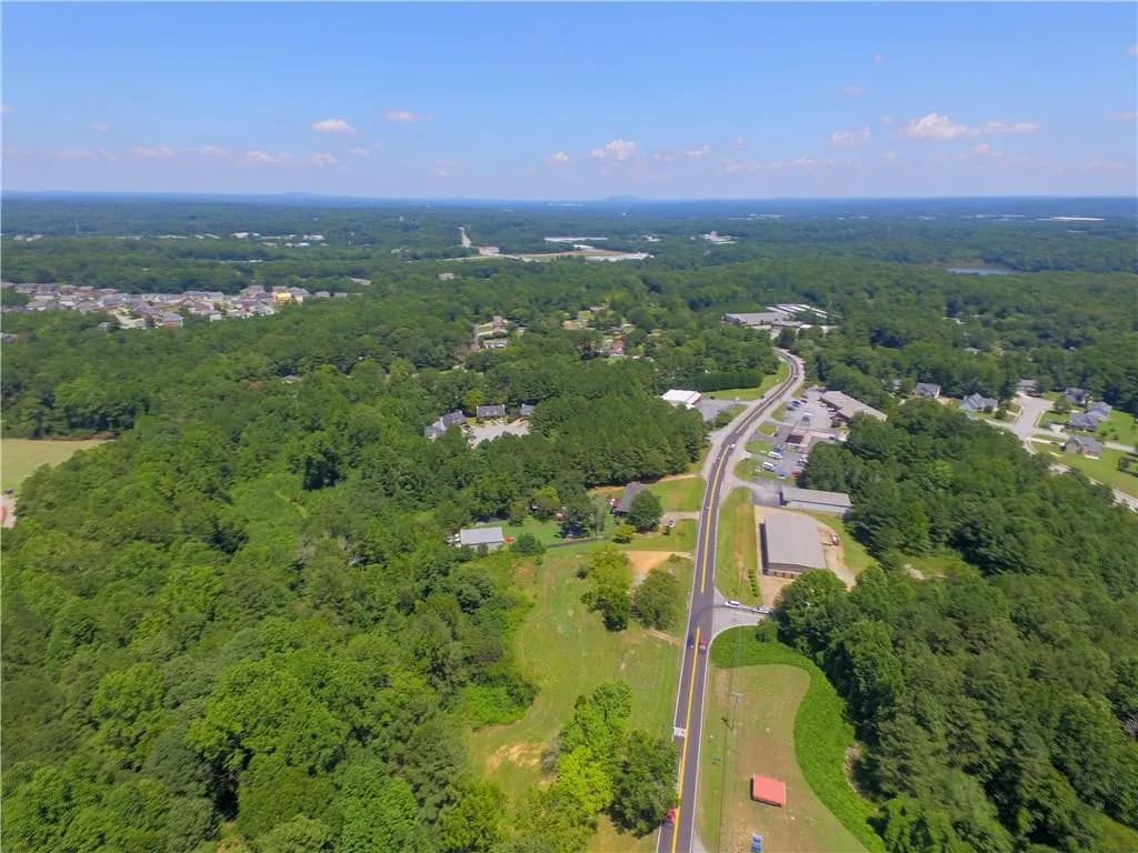 Bird's eye view of a heavily wooded area
