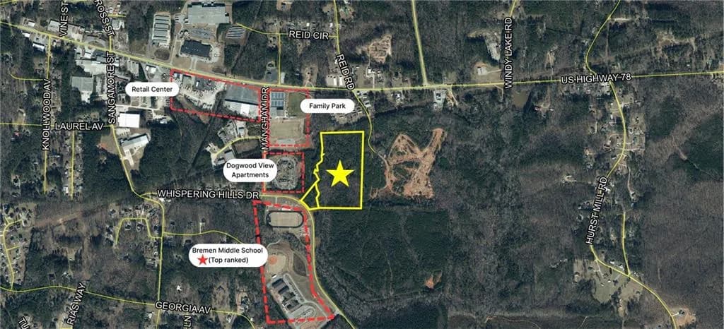 Map / location with property boundaries highlighted