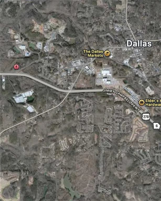 Aerial map of property and surrounding area