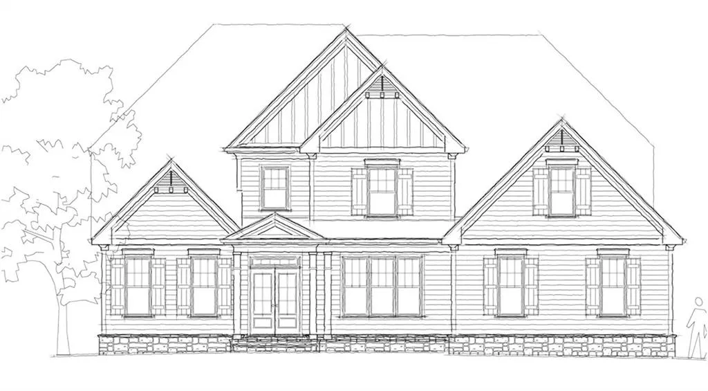 Architectural Drawing. Illustrating the exterior elevation of the property